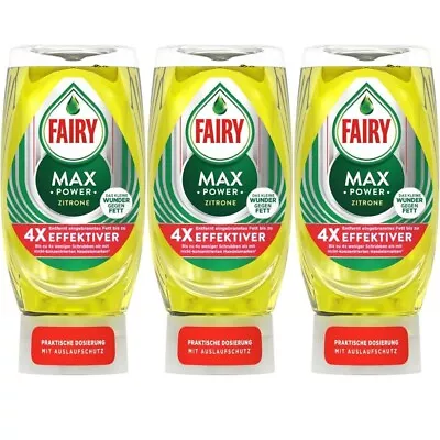 Fairy Dishwasher Washing Up Liquid Max Power Lemon 370ml X 3 • £11.11