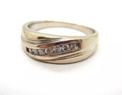 14K Solid White Gold  Mens Diamond Wedding  Ring  Size 12  SAVE 1000  #R1168 • $489