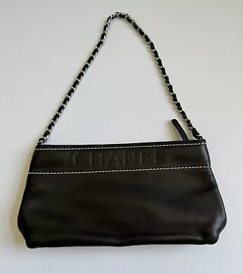 Vintage Chanel Authentic LAX Pochette Mini Lambskin Leather • $1250