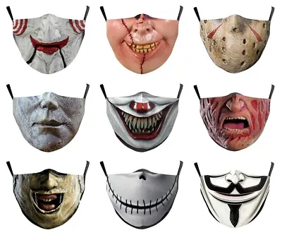 Adult Unisex Washable Horror Movie Killer 3D Face Masks Protective PM2.5 Filters • $16.49