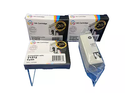 T127- 4 -Color Epson Work Force 127 Ink Cartridges Sealed NIP • $12.59