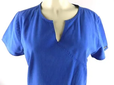 Ladies Baby Phat Slim Fit Royal Blue Mock Wrap Uniform #26891 Scrub Top Medium M • $7.95