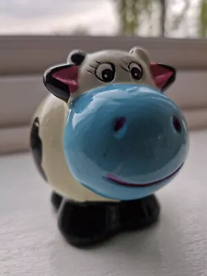 Novelty Ceramic Cow Money Box/ Piggy Bank/ Coin Bank. 7 X 8 Cms • £10