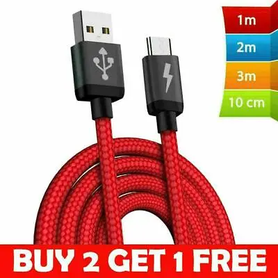 £3.19 • Buy Micro USB Lead For Samsung Phone Android Data Sync Long Charger Cable 1M 2M 3M
