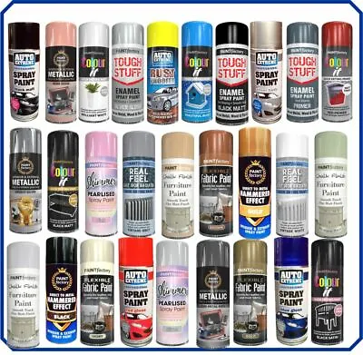 Spray Paints All Purpose Aerosol Matt Gloss Satin Primer Glitter Neon 400ml • £6.57