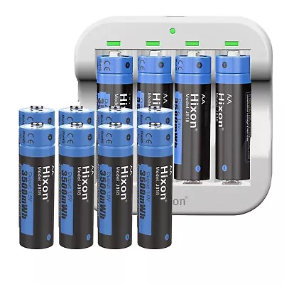 3500mWh Hixon 1.5V AA Rechargeable Li-ion Batteries High Quanlity Lithium AA LOT • $54.14