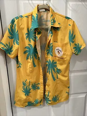 Malibu Rum Promotional Hawaiian Button Down Shirt Size L Large Mens • $15