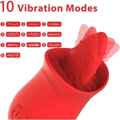 10 Modes Vibration-Licking-Vibrator-Women-Massager-Female Mute USB Waterproof • $20.99