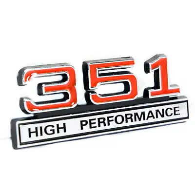 351 Windsor Cleveland 5.8 Liter High Performance Emblem Logo In Red & Chrome • $13.22