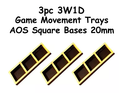 Game Movement Trays 20mm Square Base 3x1 Formation Tray Pack New 3 Pc Set • $3.99