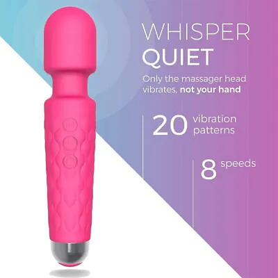 Pink Magic Massage Wand Vibrating Multi Speed USB Rechargeable Waterproof UK • £7.94