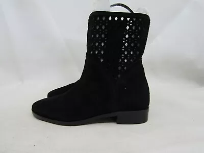 MICHAEL KORS Womens Size 5 M Black Suede Perforated Ankle Fashion Boots Bootie • $28.49