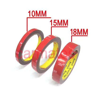 For 3M Double Face Sided Tapes Pack 10mm15mm18mm 3 Meters To Automotive Usage • $18.43