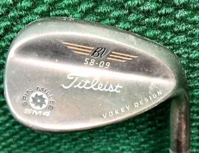 Titleist Vokey BV Spin- Milled SM4 Chrome Lob Wedge 58* 9 Wedge Flex Steel RH • $27.99