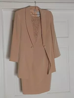 Badgley Mishka Jacket Dress Blush Beaded Size 6 Stunning • $89.10