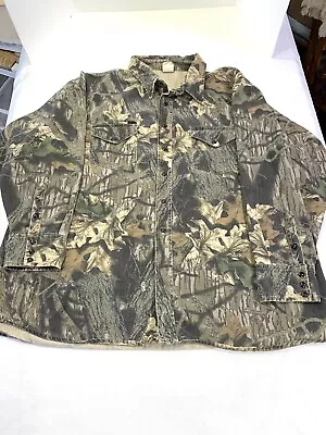 Lapco Men’s Mossy Oak Break Up Black Pearl Snaps Camo Shirt 3XL USA Made • $29.50