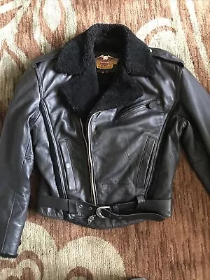 🔥Vintage Rare Harley Davidson Size S Sherpa Lined Leather Motorcycle Jacket • $199.99