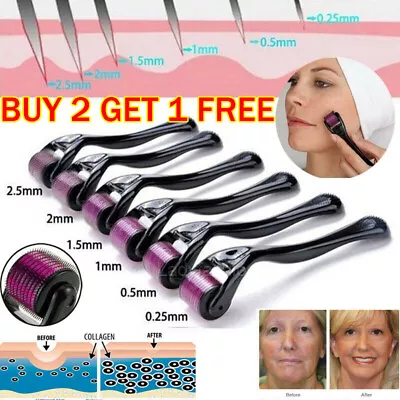 DERMA ROLLER 540 Titanium Micro Needle Roller Face Skin Hair Growth Cellulite • $7.68