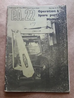 Mcconnel Pa22 Operation Spare Parts Manual (71-11-850) Power Arm Trimmer Hedge • £25