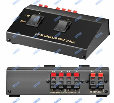 £115.95 • Buy 2 Way Speaker Switch Box Audio Splitter Selector For 2 Pairs Of Amp Speaker