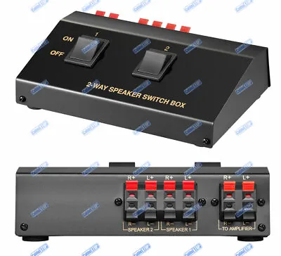 2 Way Speaker Switch Box Audio Splitter Selector For 2 Pairs Of Amp Speaker • £115.95