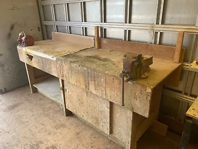 £190 • Buy Wooden Workbench With Vice And Single Phase Grinder (cb35)