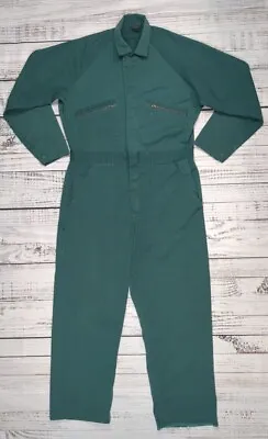 Vtg Sears Tradewear Black Label Mechanic Coveralls Green Michael Myers Size 42T • $71.99