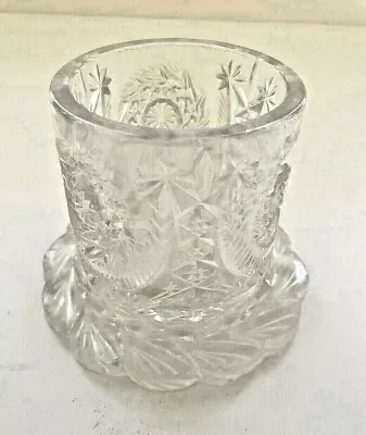 Crystal Glass Toothpick Holder   Vintage  3036 • $12.99