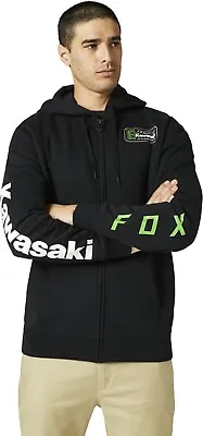 Fox Racing Official Kawasaki Kawi Zip Fleece Heavyweight Hoodie Hoody 28997-001 • £59.98