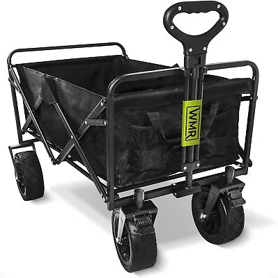 Collapsible Garden/Camping Wagon Removable Fabric Big Wheels NEW READ • £45.99