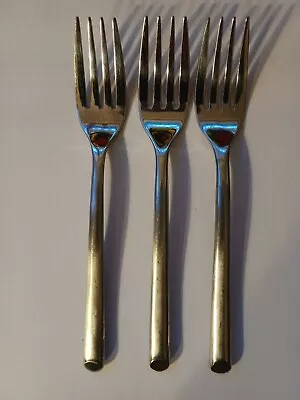 3 Mikasa Satin Wave Forged Stainless Dinner Forks Flatware • $23.99