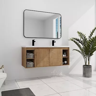 48  Wall Mounted Bathroom Vanity With Double Sink Multi Functional Cabinet • $901.92