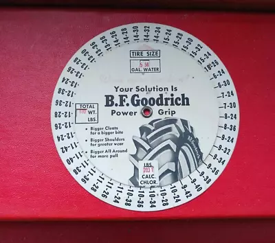 Vintage  Bf Goodrich Power Grip Farm Tire Liquid Weighting Sliding Calculator • $9.99