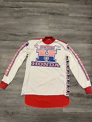 Vintage  Honda Motocross Shirt Size Medium Red/White • $46.99