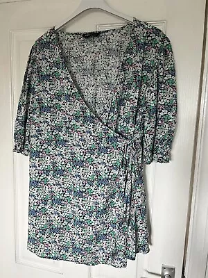 Marks & Spencer Ditsy Floral Wrap Dress Size 12 • £6.99