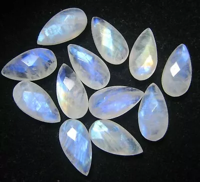 Rainbow Moonstone Checker Cut Briolette Pear 6x12 7x14 8x16 Mm Loose Gemstone • $2.56