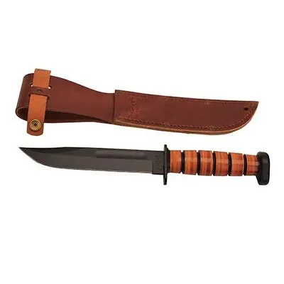 Ka-Bar 1317 Black Dogs Head Utility Fixed Blade Hunting/Camping Knife + Sheath • $105.25