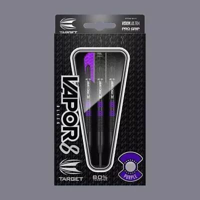 Target Vapor 8 Black Purple 21 Gram 80% Tungsten Steel Tip Darts 100451 • $51.99