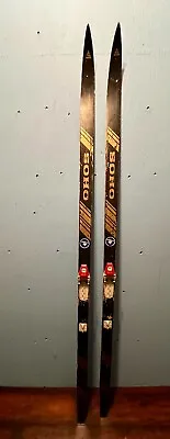 Great Vintage Wooden Snow Skis Vintage Measuring 74  Long BLACK Finish • $49.88