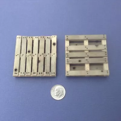 Miniature Pallet 1:24 Wood 2.25  X 2.25  Dollhouse Train Diorama RoomBox • $3.50