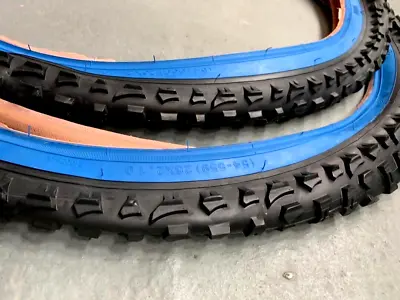 PAIR ( 2PCS) Wanda Bicycle Tires 26  X 2.10 Black/Blue Wall MTB Bikes • $39.99