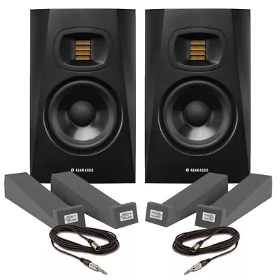 Adam T7V (Pair) 7 Inch Active Studio Monitors 70W With Isolation Pads & Cables • £356