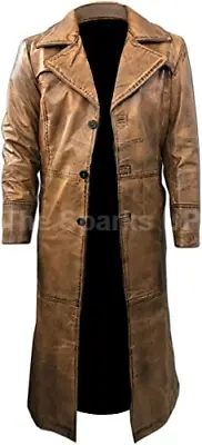 Genuine Lambskin Leather Full Length Overcoat - Mens Casual Duster Trench Coat • $227.56