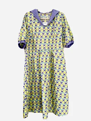 RIMMA K Italian Cotton Sailor Dress Flattering Fit A-line Green  Print NEW 16 • $90