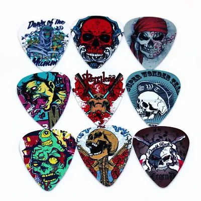 Skeleton Human Skull Guitar Picks Lot Of 10 1.0 Mm Rock Metal Free Tracking New • $8.99