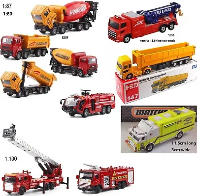 1/87 1/100  KDW FIRE ENGINE TRUCK LADDER CONSTRUCTION DUMP TIPPER  MIXER Tomica • $6.99