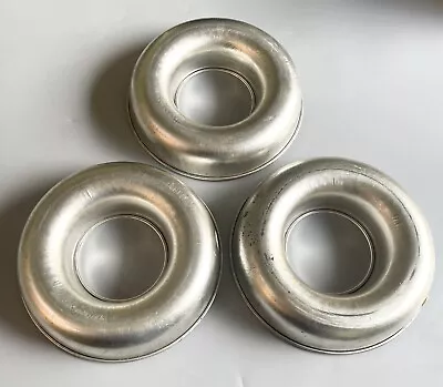 3 Vintage Steel Round Savarin Mold Bundt Cake Baking Pan Punch Ice Ring • $60