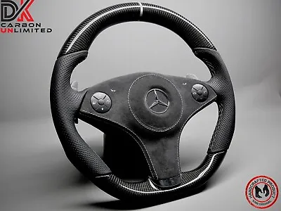 Mercedes 2009 2012 R171 SLK55 R230 SL63 W219 CLS63 White Carbon Steering Wheel • $2049