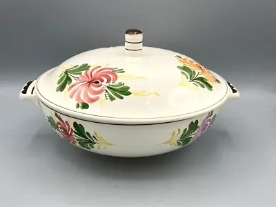 Vintage Societe Ceramique Maastricht Holland Covered Pedestal Bowl Hand Painted • $31.50