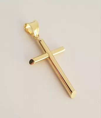 $69 • Buy 14k Yellow Real Gold Traditional Cross Religious Pendant